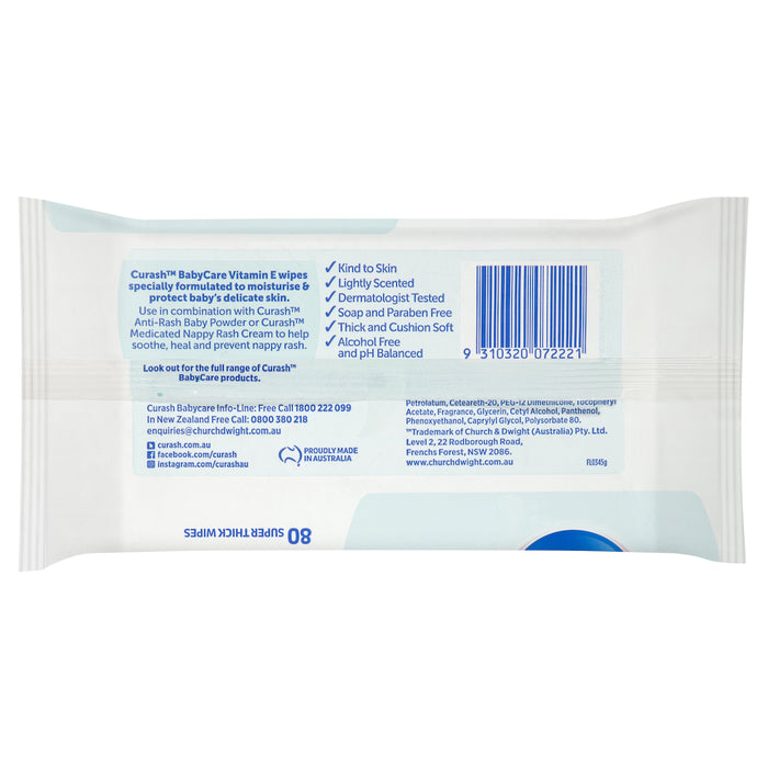 Curash Babycare Vitamin E Wipes 80