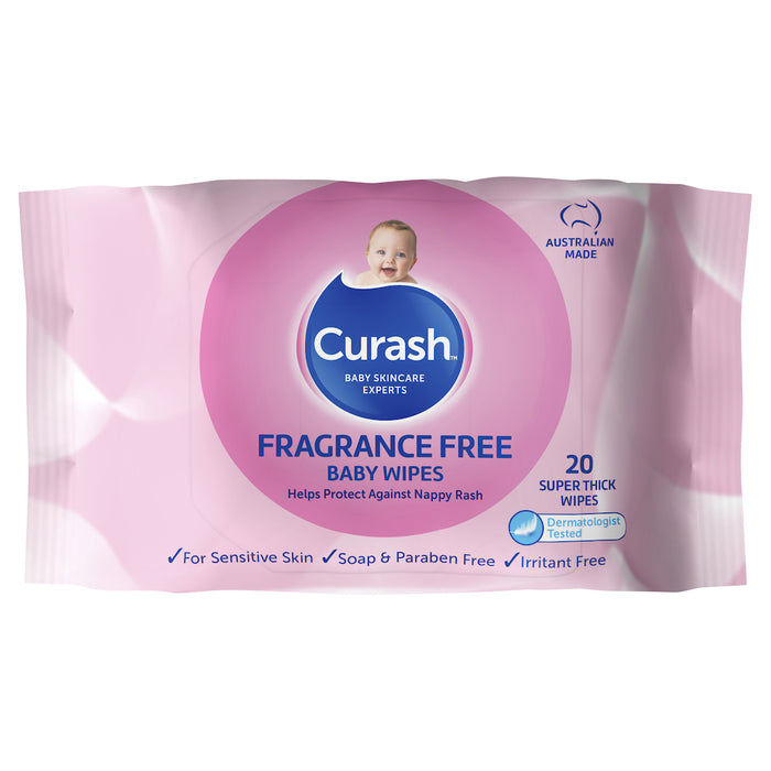 Curash Fragrance Free Travel Wipes 20