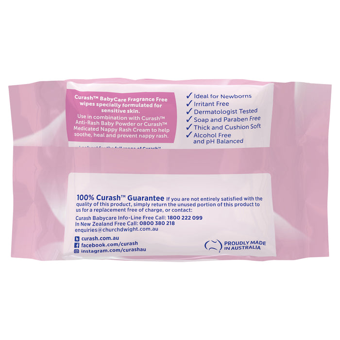 Curash Fragrance Free Travel Wipes 20