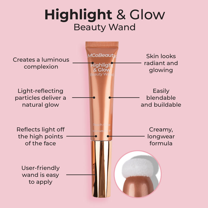 MCo Beauty Highlight & Glow Beauty Wand Peach Glow