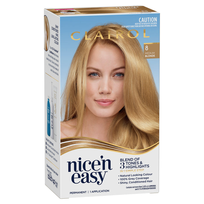 Clairol Nice N Easy 8 Natural Medium Blonde.
