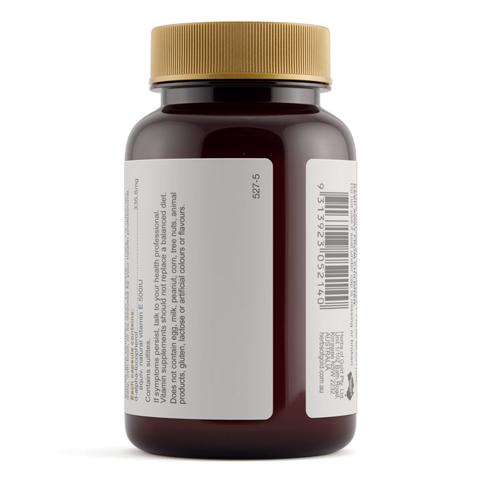 Herbs Of Gold Vitamin E 500iu 50 Capsules.