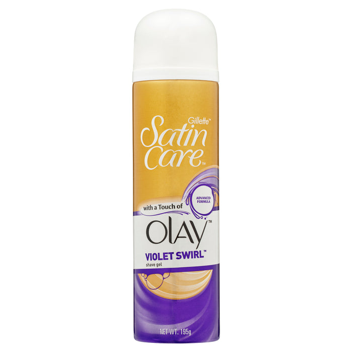 Gillette Satin Care Shaving Gel with Olay Violet Swirl 195g