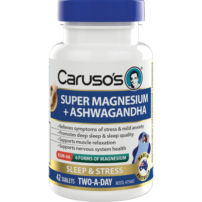 Caruso's Super Magnesium + Ashwagandha Tablets 42