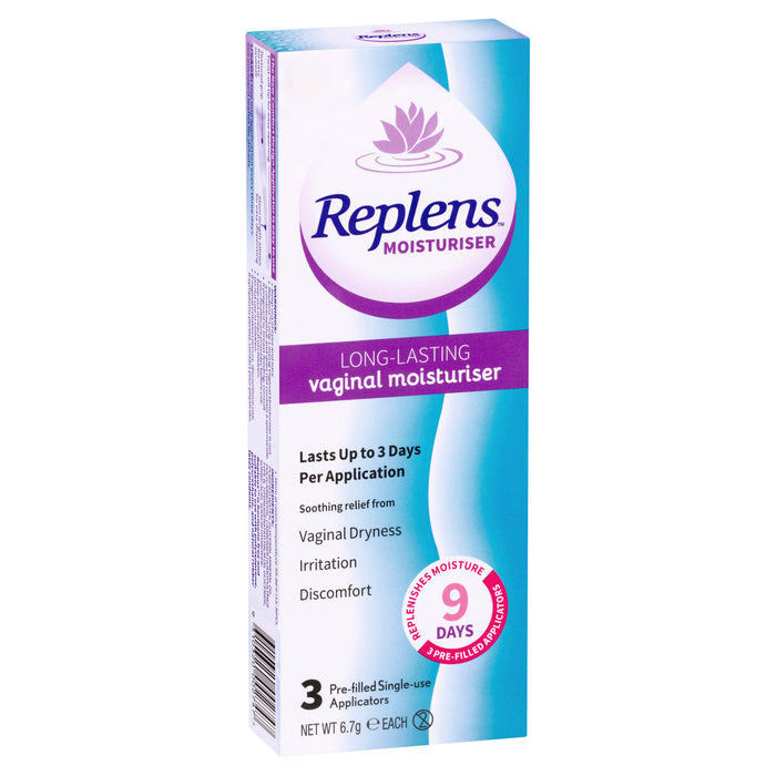 Replens Vaginal Moisturiser 3 Pack.