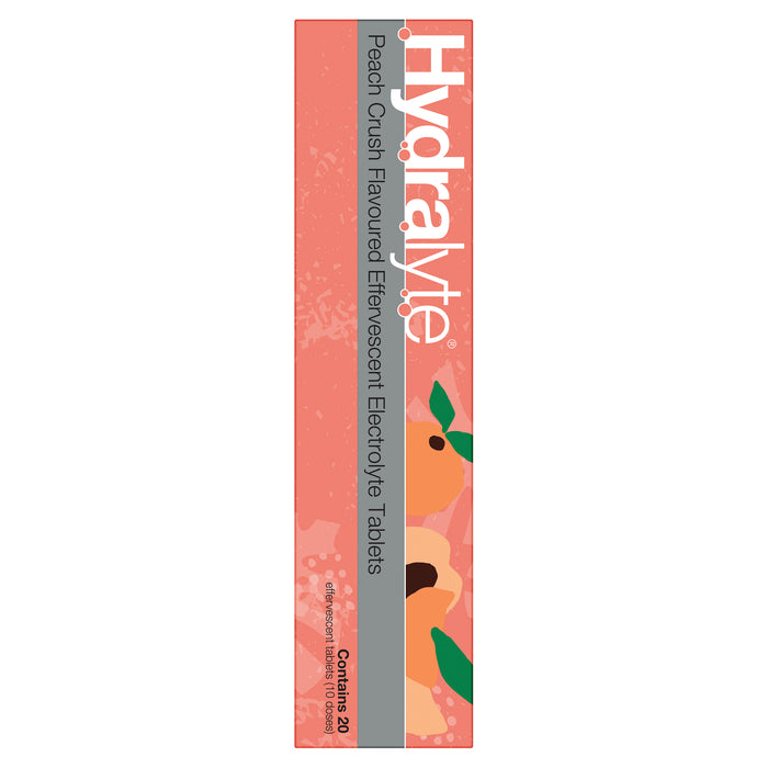Hydralyte Effervescent Tablets Peach Crush 20