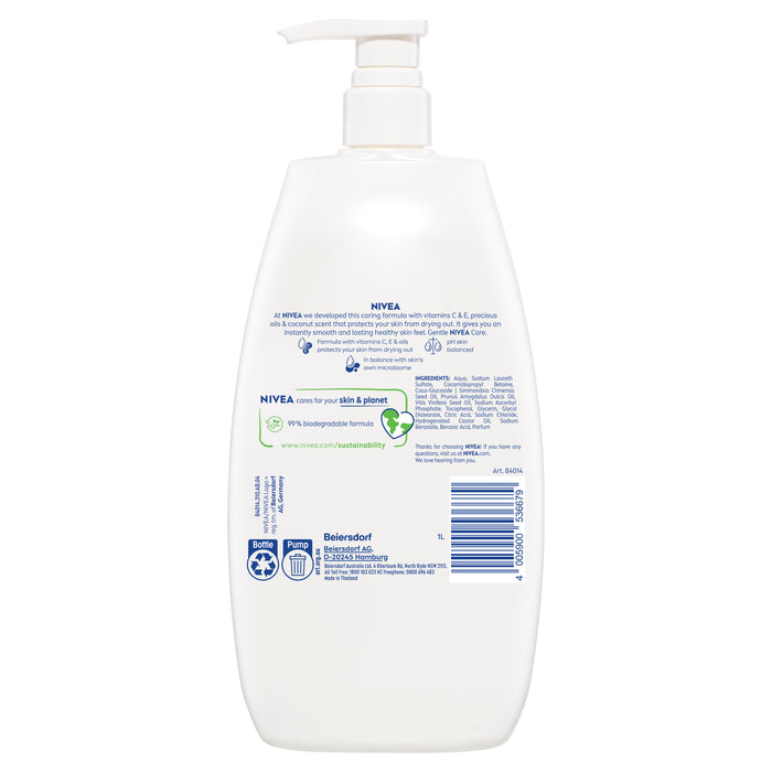 Nivea Shower Cream Indulgent Moisture Coconut 1 Litre