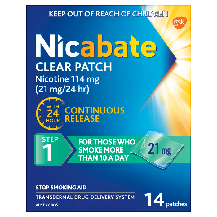 Nicabate Patch Clear 21mg 14.