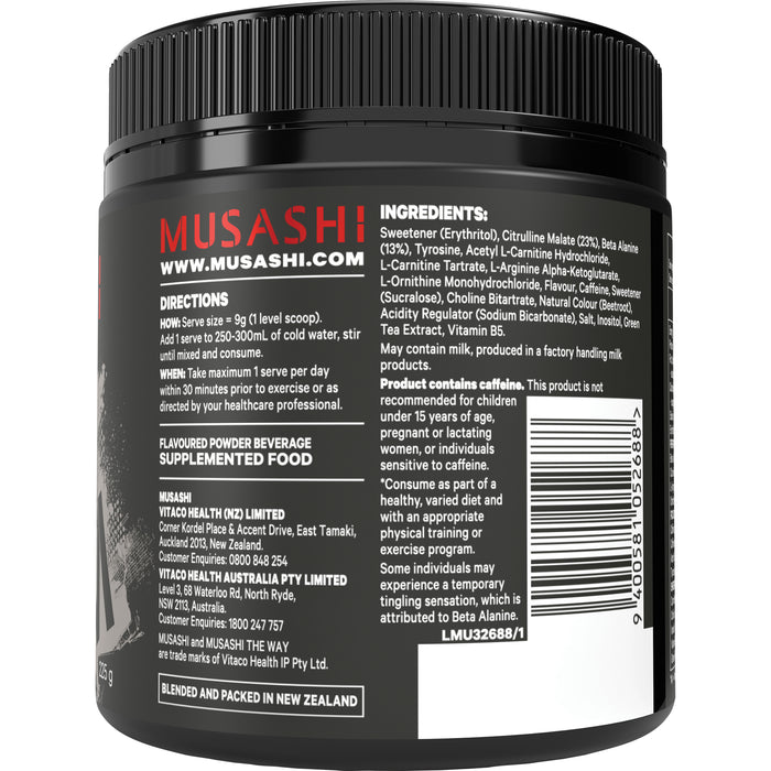 Musashi Pre Workout Shred Watermelon 225G