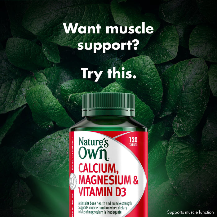 Nature's Own Calcium, Magnesium and Vitamin D3 120 Tablets