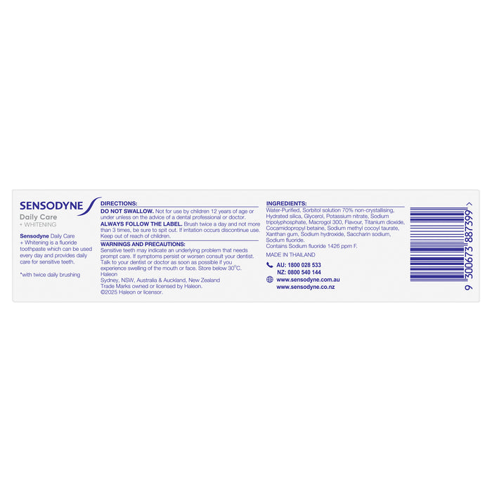 Sensodyne Toothpaste Daily Care + Whitening 100g