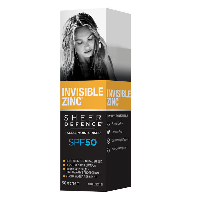 Invisible Zinc Sheer Defence Moisturiser SPF50 50g