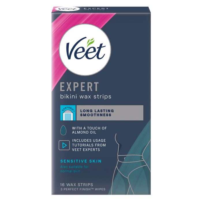 Veet Expert Cold Wax Strips Underarm Sensitive 16 Strips.