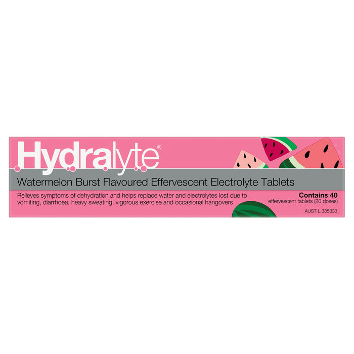Hydralyte Effervescent Tablets Watermelon 40