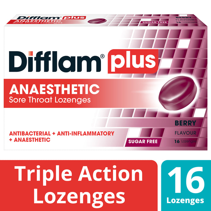 Difflam Plus Sore Throat Lozenge Plus Anaesthetic Berry 16