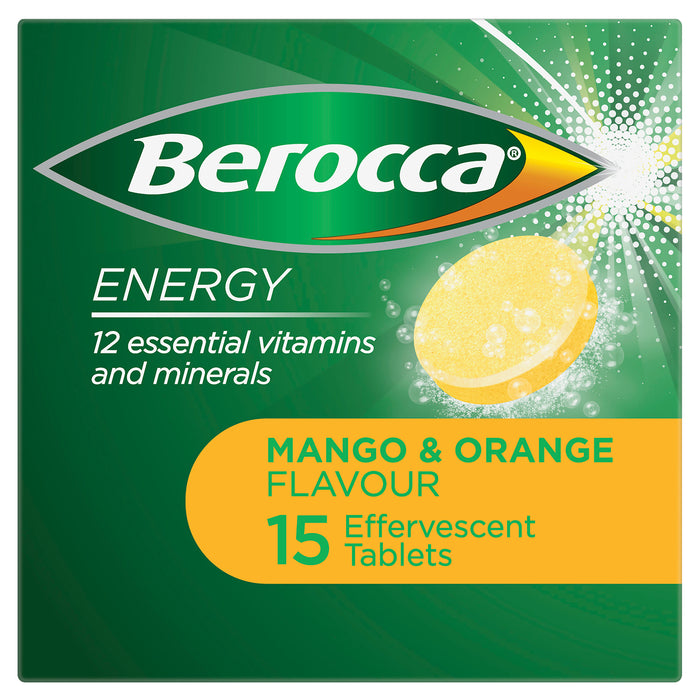 Berocca Energy Mango And Orange Effervescent Tablets 15