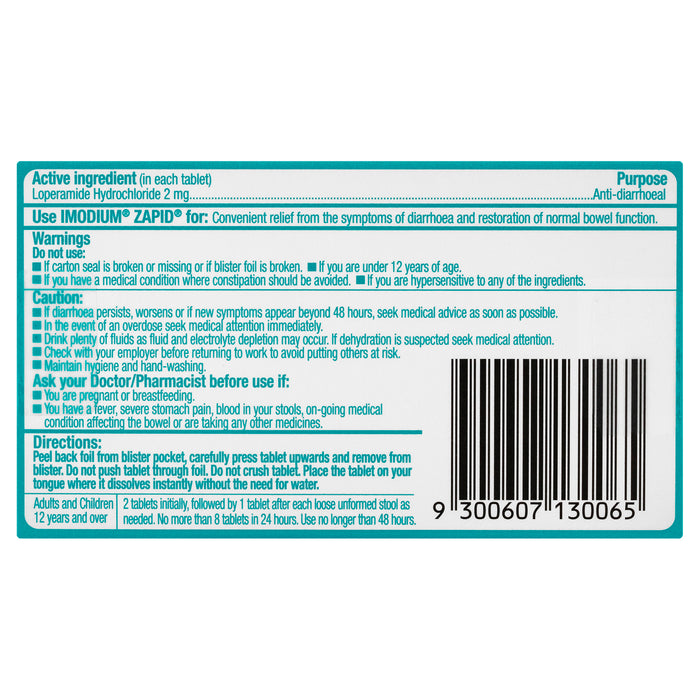 Imodium Zapid Tablets 2mg 6