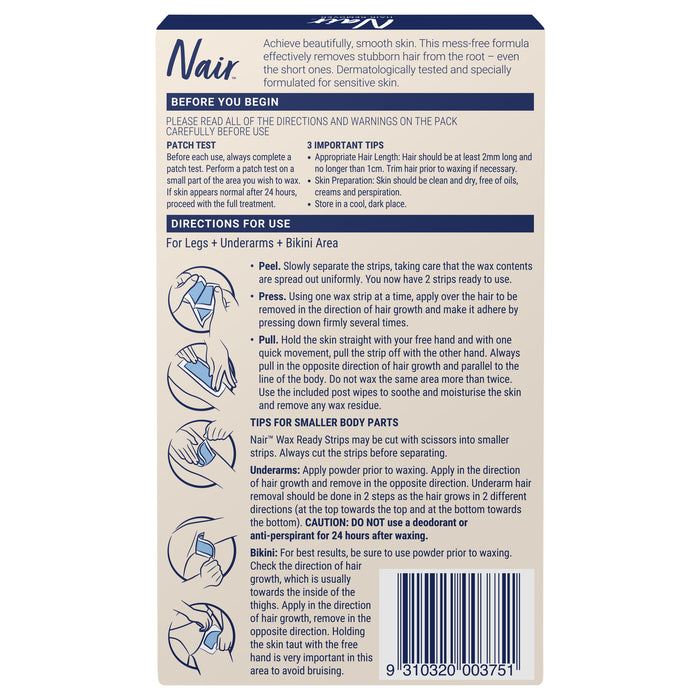 Nair Soft Natural Large Wax Strips 40 Pack