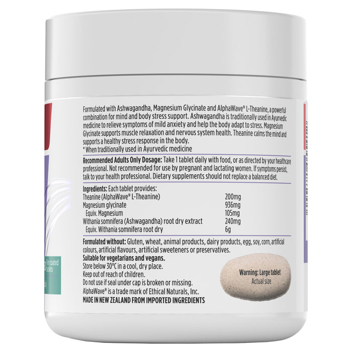Nutra-Life Ashwagandha + Magnesium Glycinate & L-Theanine 60 Tablets