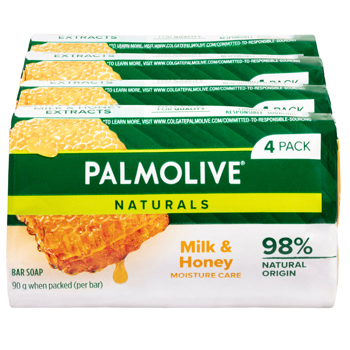 Palmolive Soap Milk & Honey 90g x 4 Pack.