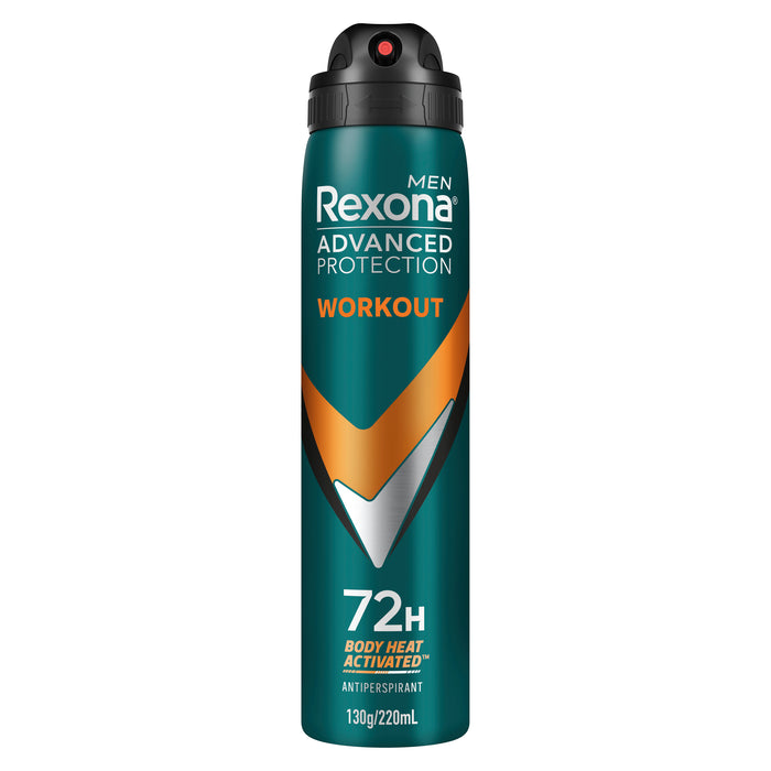 Rexona Men Antiperspirant Deodorant Aerosol Workout 220ml.