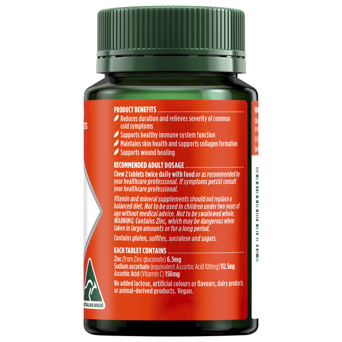 Nature's Own Zinc + C Chew 60 Tablets.