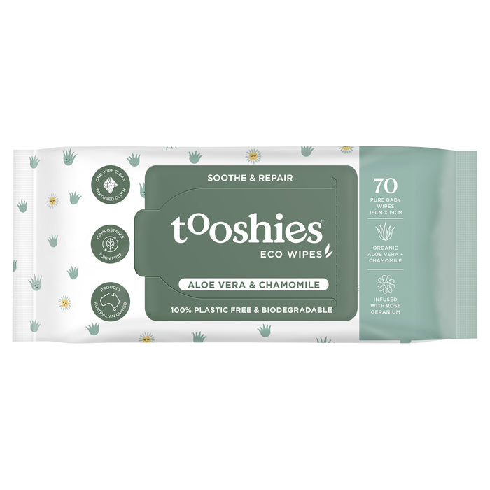 Tooshies Baby Wipes Aloe Vera & Chamomile 70 Pack