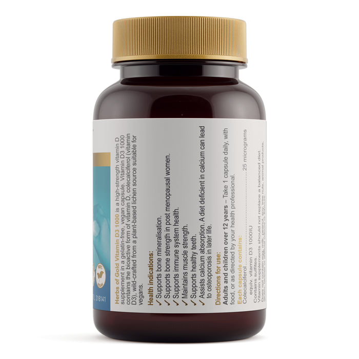 Herbs Of Gold Vitamin D3 1000 120 Capsules