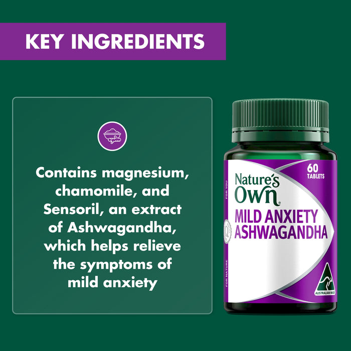 Nature's Own Mild Anxiety Ashwagandha 60 Tablets