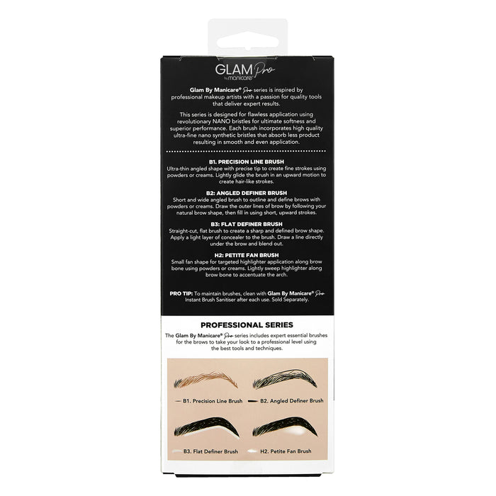Glam Pro By Manicare Essential Professional Brow Brush Set