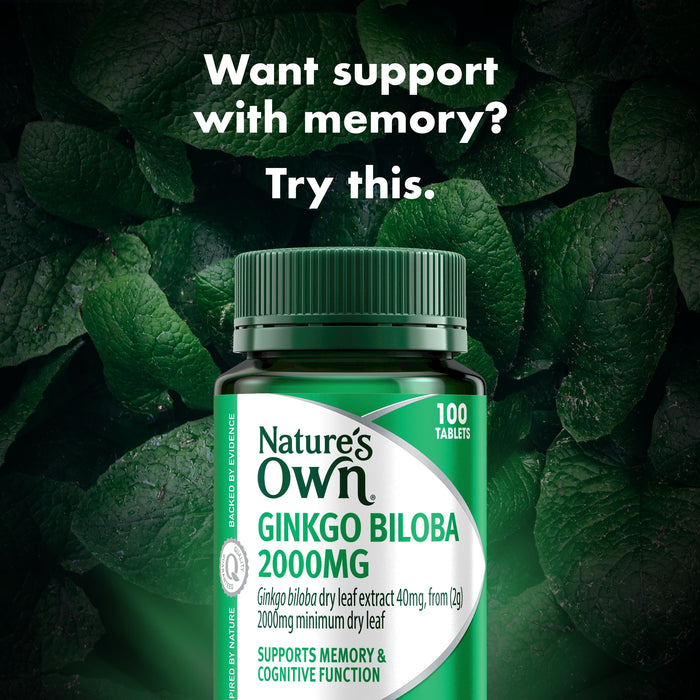 Nature's Own Ginkgo Biloba 2000mg 100 Tablets