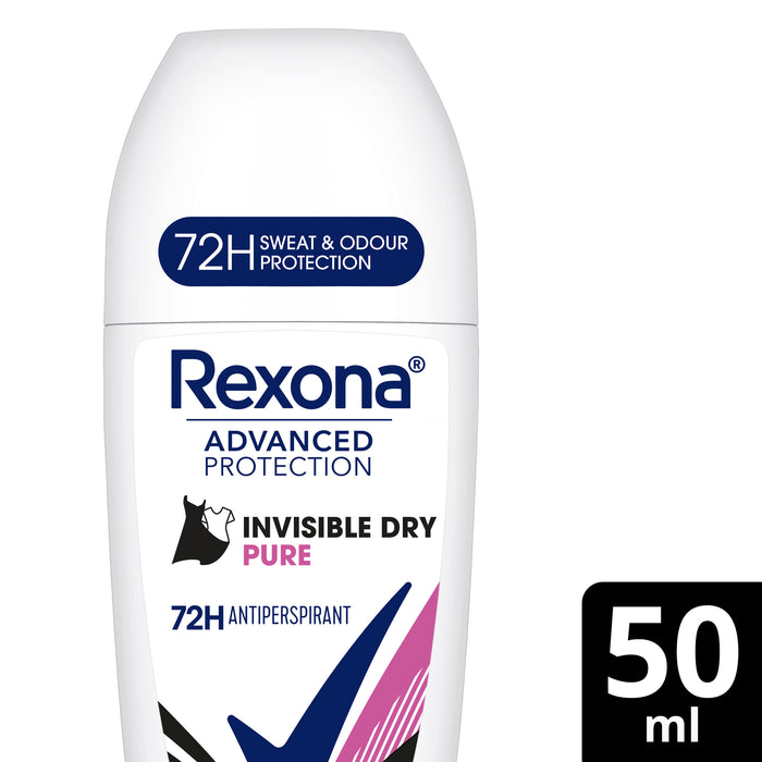 Rexona for Women Antiperspirant Deodorant Roll On Invisible Dry Pure 50ml