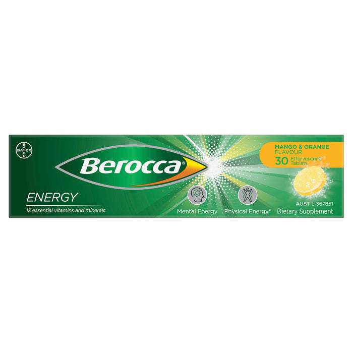 Berocca Energy Effevecent Mango & Orange 30 Tabs