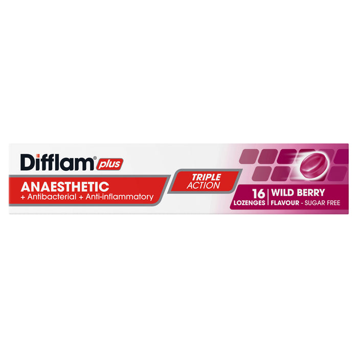 Difflam Plus Sore Throat Lozenge Plus Anaesthetic Berry 16