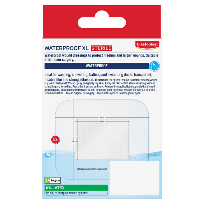 Elastoplast Waterproof XL 6x7cm 5 Pack