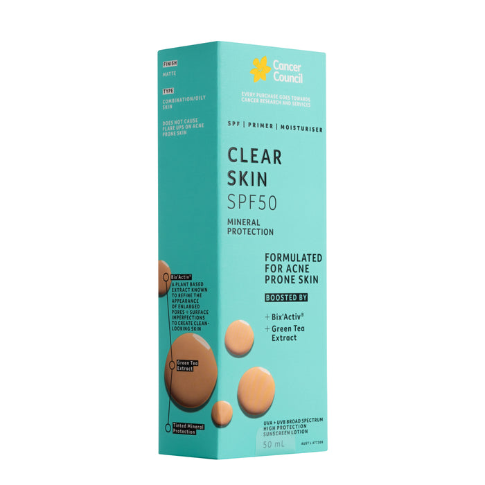 Cancer Council Clear Skin SPF50+ Sunscreen Lotion 50ml