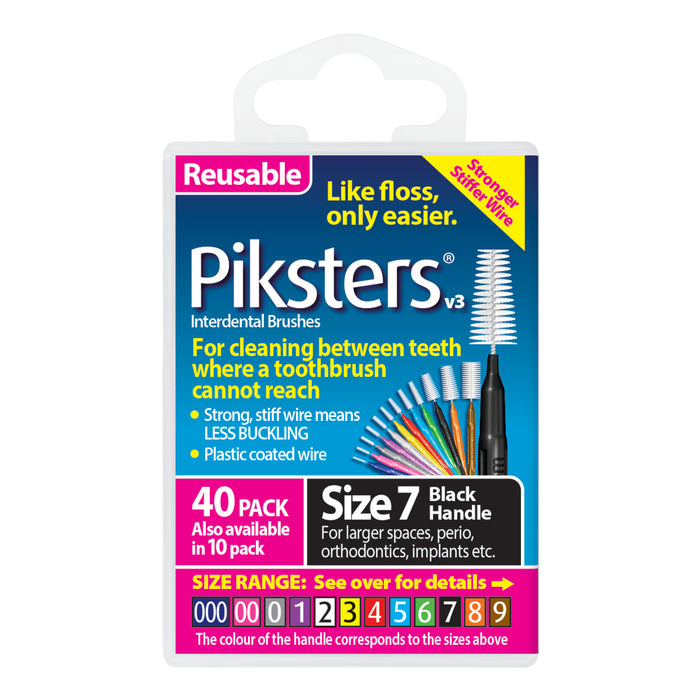 Piksters Size 7 Black 40 Pack.