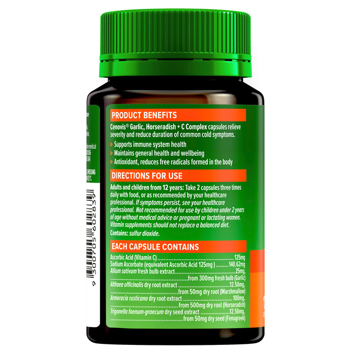 Cenovis Garlic, Horseradish + C Complex 120 Capsules