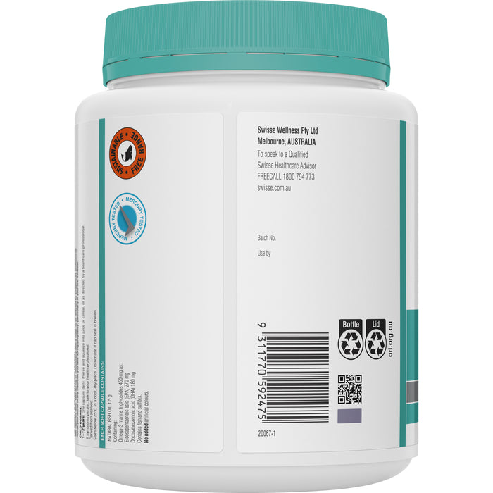 Swisse Ultiboost Odourless Hi-Strength Wild Fish Oil 1500mg 400 Capsules