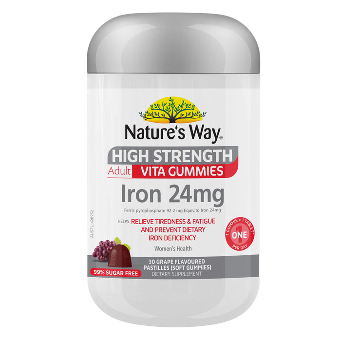 Nature's Way Adult High Strength Iron 30 Vita Gummies