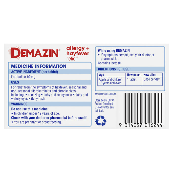 Demazin Allergy + Hayfever 30 Tablets