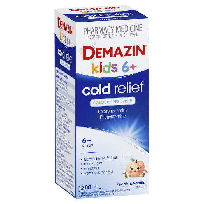 Demazin Cold Relief Colour Free Syrup 200ml