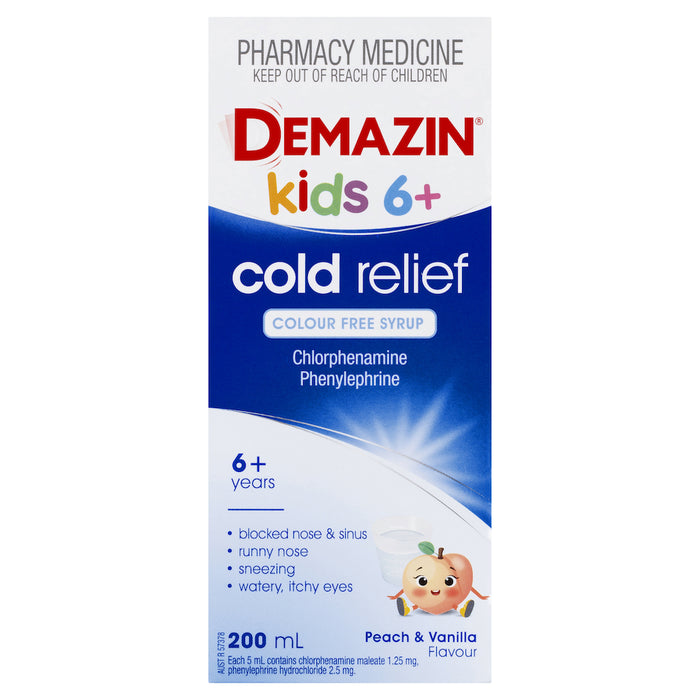 Demazin Cold Relief Colour Free Syrup 200ml