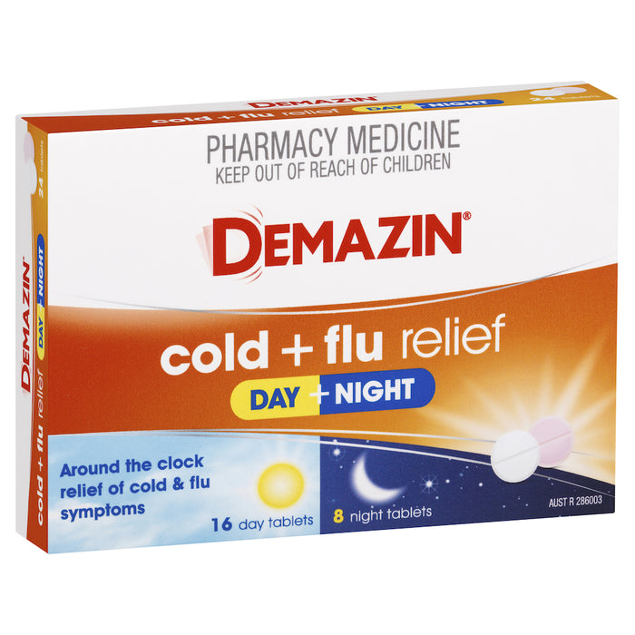 Demazin PE Day & Night Cold & Flu Relief Tablets 24