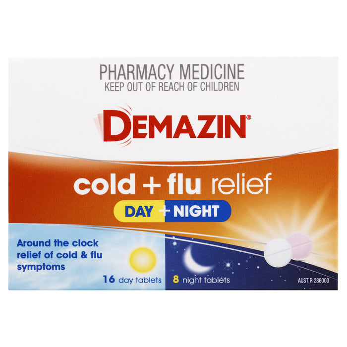 Demazin PE Day & Night Cold & Flu Relief Tablets 24