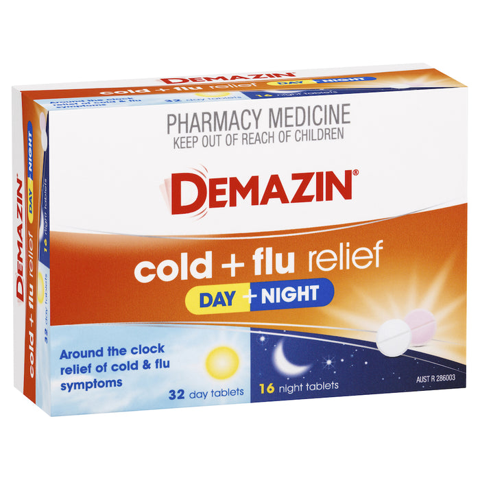 Demazin PE Day & Night Cold & Flu Relief Tablets 48