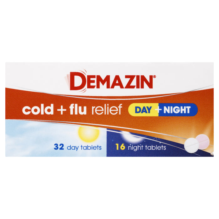 Demazin PE Day & Night Cold & Flu Relief Tablets 48