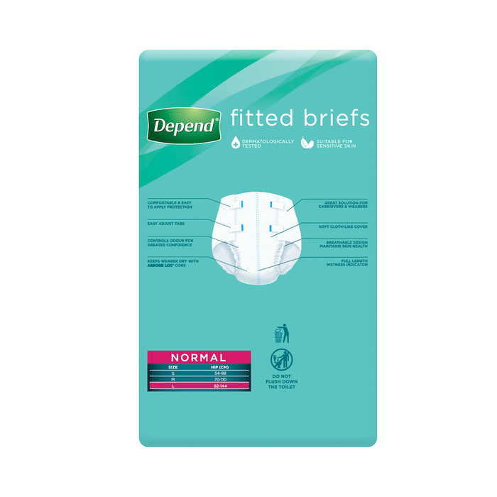 Depend Fitted Brief Large 8 Pack