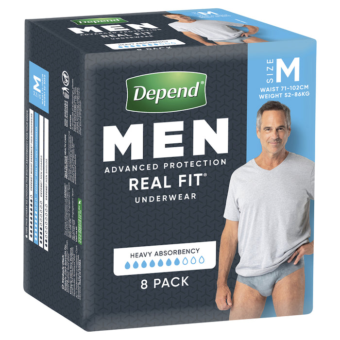 Depend Realfit Underwear Male Medium 8 Pack