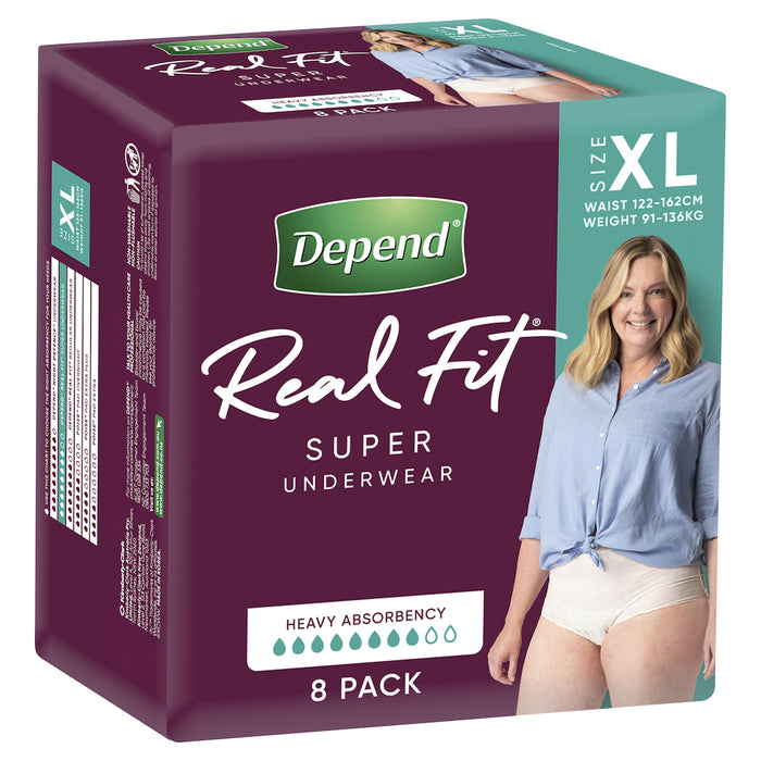 Depend Realfit Underwear Super Female Extra Large 8 Pack